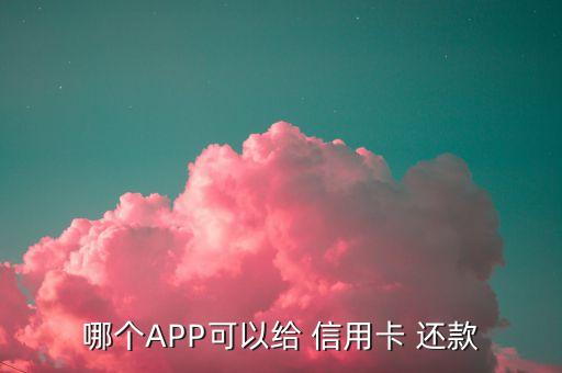 哪个APP可以给 信用卡 还款
