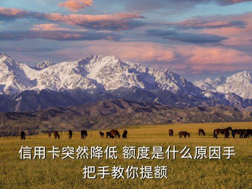  信用卡突然降低 额度是什么原因手把手教你提额