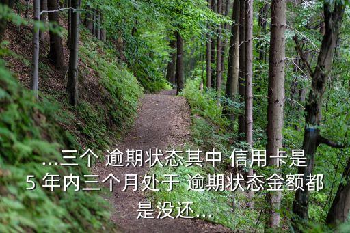 ...三个 逾期状态其中 信用卡是5 年内三个月处于 逾期状态金额都是没还...