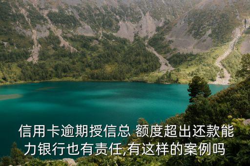  信用卡逾期授信总 额度超出还款能力银行也有责任,有这样的案例吗