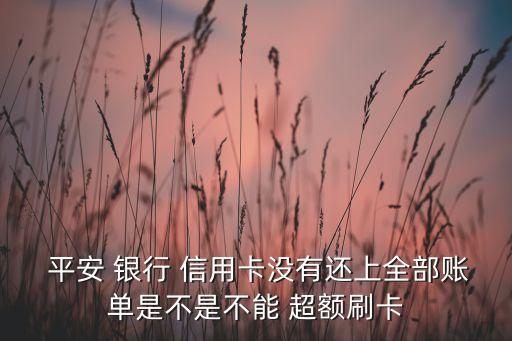 平安银行信用卡可以超额刷