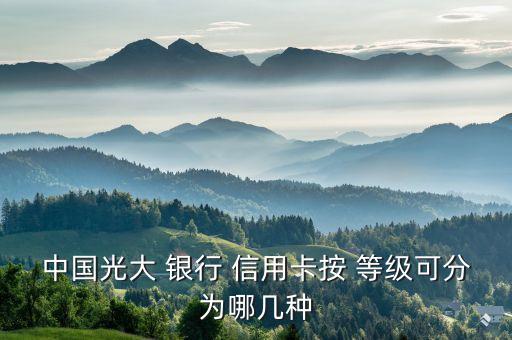 中国光大 银行 信用卡按 等级可分为哪几种