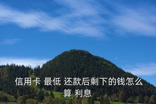  信用卡 最低 还款后剩下的钱怎么算 利息