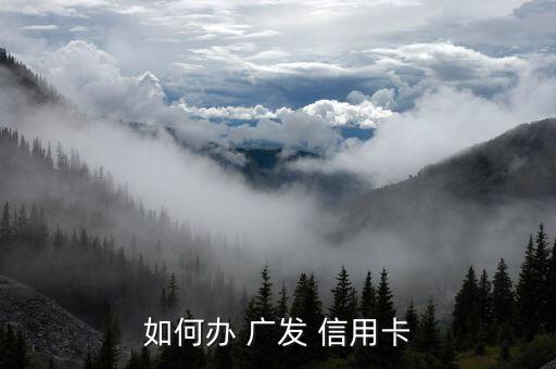 如何办 广发 信用卡