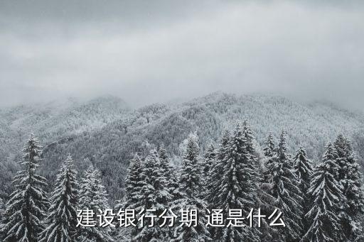 建行分期通是信用贷还是信用卡