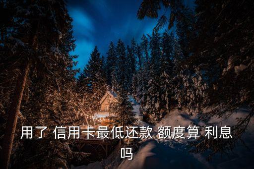 用了 信用卡最低还款 额度算 利息吗