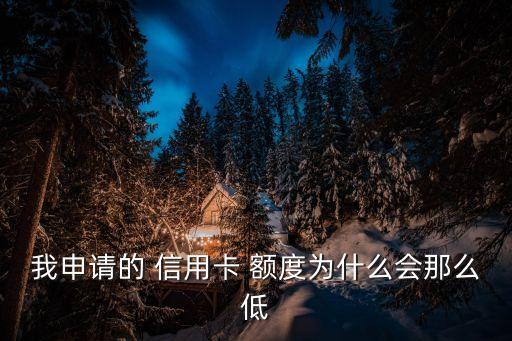 我申请的 信用卡 额度为什么会那么低