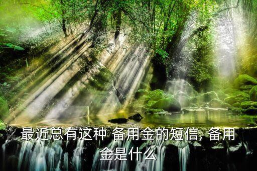 最近总有这种 备用金的短信, 备用金是什么