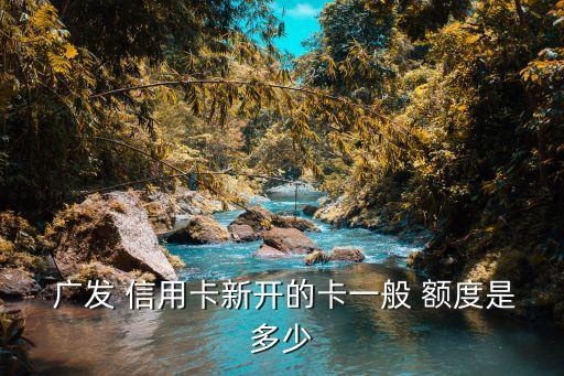  广发 信用卡新开的卡一般 额度是多少