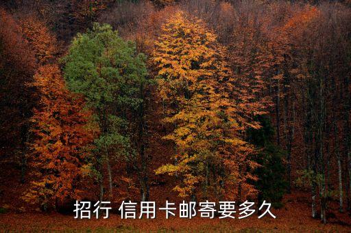 招行 信用卡邮寄要多久