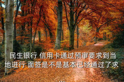  民生银行 信用卡通过预审要求到当地进行 面签是不是基本已经通过了求...