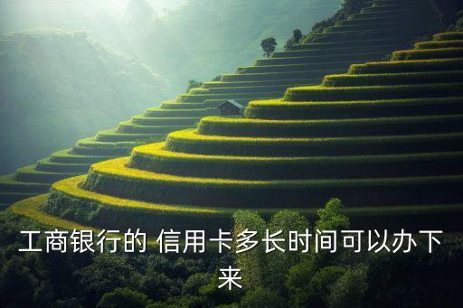 工商银行的 信用卡多长时间可以办下来
