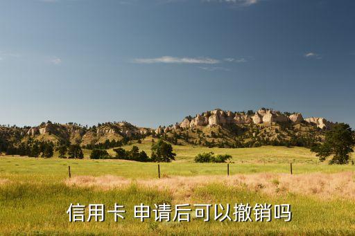  信用卡 申请后可以撤销吗