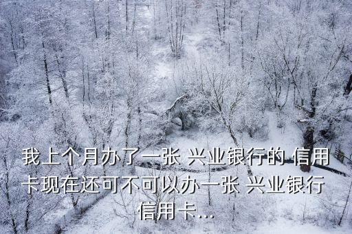 我上个月办了一张 兴业银行的 信用卡现在还可不可以办一张 兴业银行 信用卡...