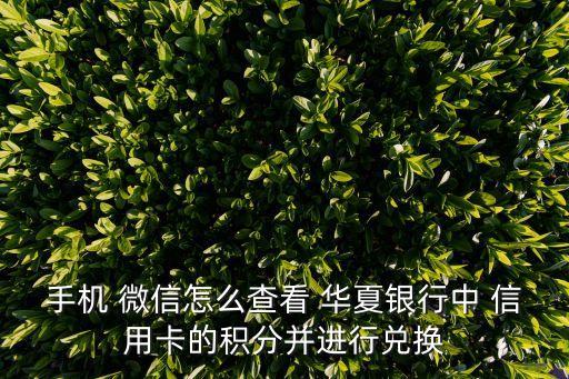 手机 微信怎么查看 华夏银行中 信用卡的积分并进行兑换