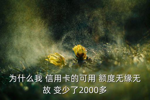 为什么我 信用卡的可用 额度无缘无故 变少了2000多