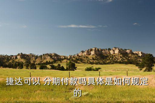 捷达可以 分期付款吗具体是如何规定的