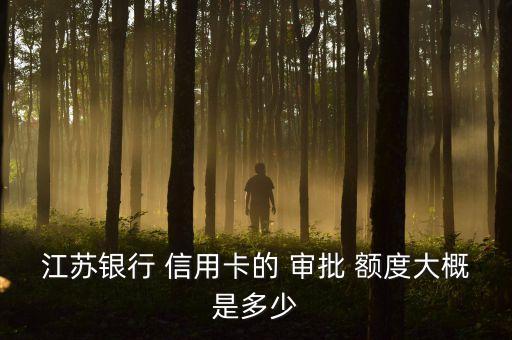 江苏银行 信用卡的 审批 额度大概是多少