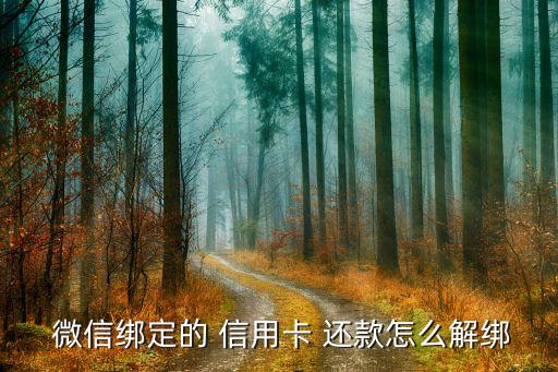  微信绑定的 信用卡 还款怎么解绑