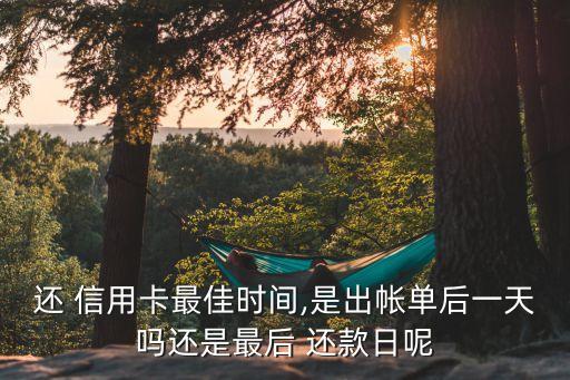 还 信用卡最佳时间,是出帐单后一天吗还是最后 还款日呢