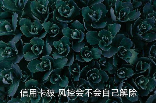  信用卡被 风控会不会自己解除