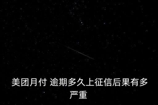  美团月付 逾期多久上征信后果有多严重