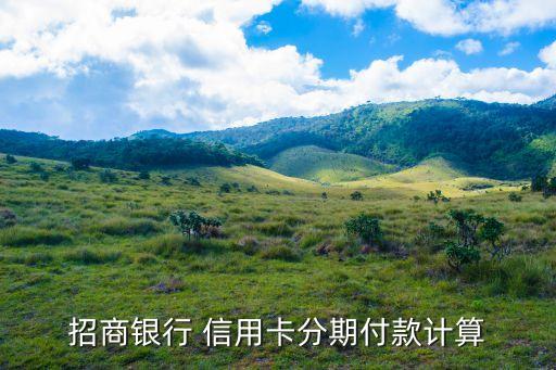 招商银行 信用卡分期付款计算