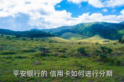  平安银行的 信用卡如何进行分期