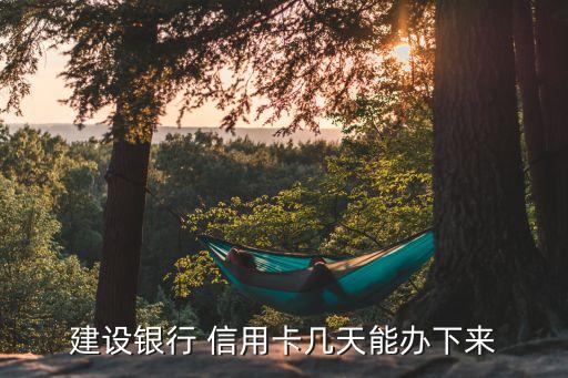 建设银行 信用卡几天能办下来