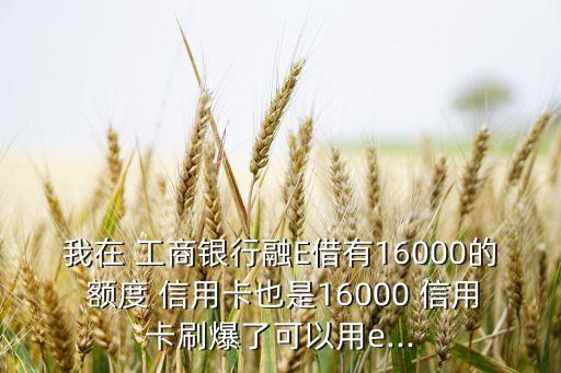 我在 工商银行融E借有16000的 额度 信用卡也是16000 信用卡刷爆了可以用e...