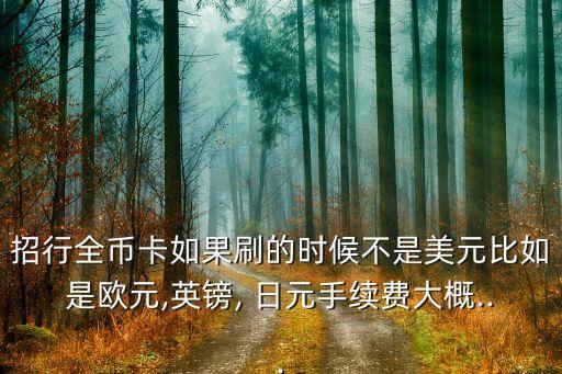 招商银行信用卡怎么换日元