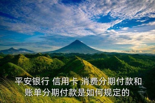  平安银行 信用卡 消费分期付款和账单分期付款是如何规定的