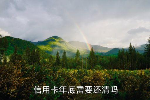  信用卡年底需要还清吗