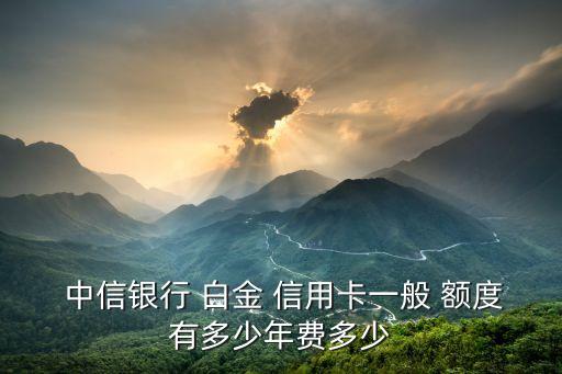  中信银行 白金 信用卡一般 额度有多少年费多少