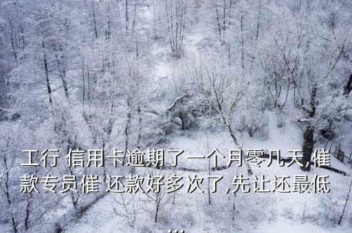 工行 信用卡逾期了一个月零几天,催款专员催 还款好多次了,先让还最低...