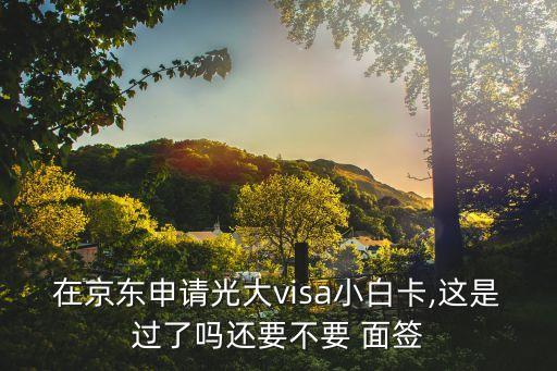 在京东申请光大visa小白卡,这是过了吗还要不要 面签