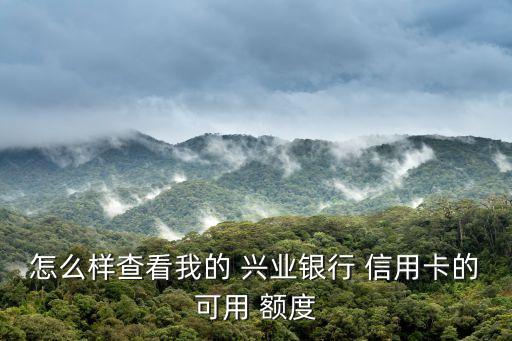 怎么样查看我的 兴业银行 信用卡的可用 额度