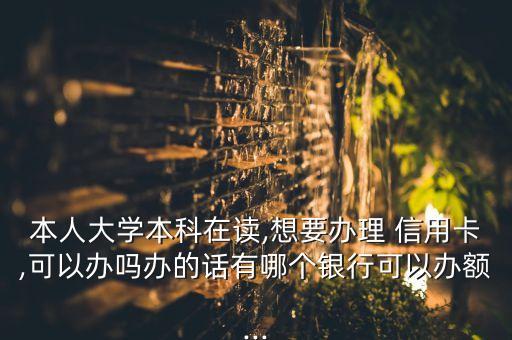 本人大学本科在读,想要办理 信用卡,可以办吗办的话有哪个银行可以办额...