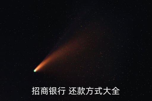 招商银行 还款方式大全