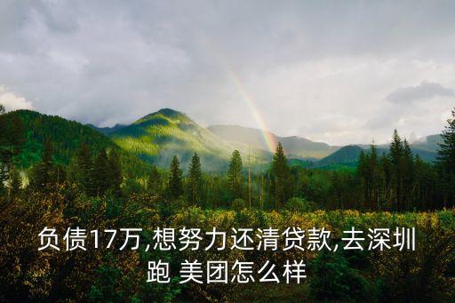 负债17万,想努力还清贷款,去深圳跑 美团怎么样