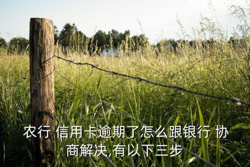  农行 信用卡逾期了怎么跟银行 协商解决,有以下三步