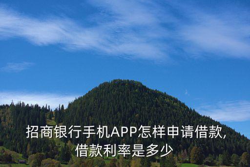  招商银行手机APP怎样申请借款,借款利率是多少