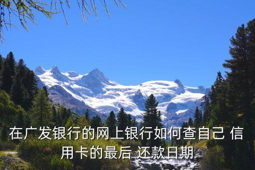 在广发银行的网上银行如何查自己 信用卡的最后 还款日期