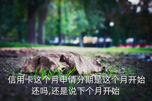  信用卡这个月申请分期是这个月开始还吗,还是说下个月开始