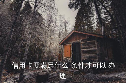  信用卡要满足什么 条件才可以 办理