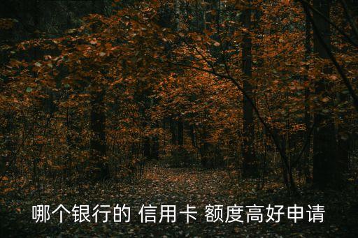 哪个银行的 信用卡 额度高好申请