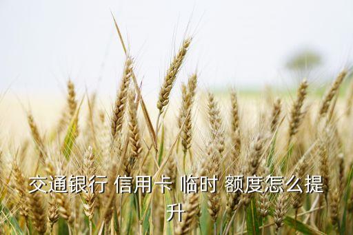 信用卡临时额度怎么调节