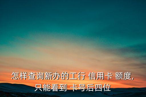 只有卡号怎么查信用卡额度,工商银行信用卡不知道卡号怎么查额度