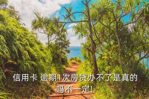  信用卡 逾期1次房贷办不了是真的吗不一定!