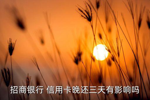 招商银行 信用卡晚还三天有影响吗